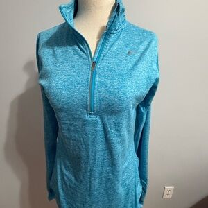Nike Women's Teal Quarter-Zip Shirt S